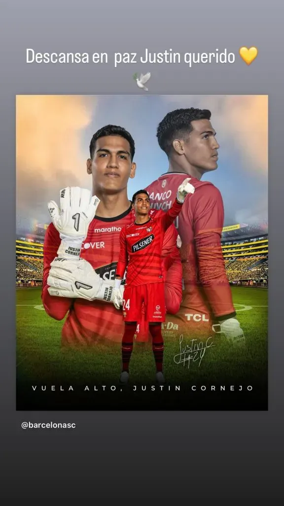 El pesar de Nico Ramírez por muerte de compañero en Barcelona (Instagram)