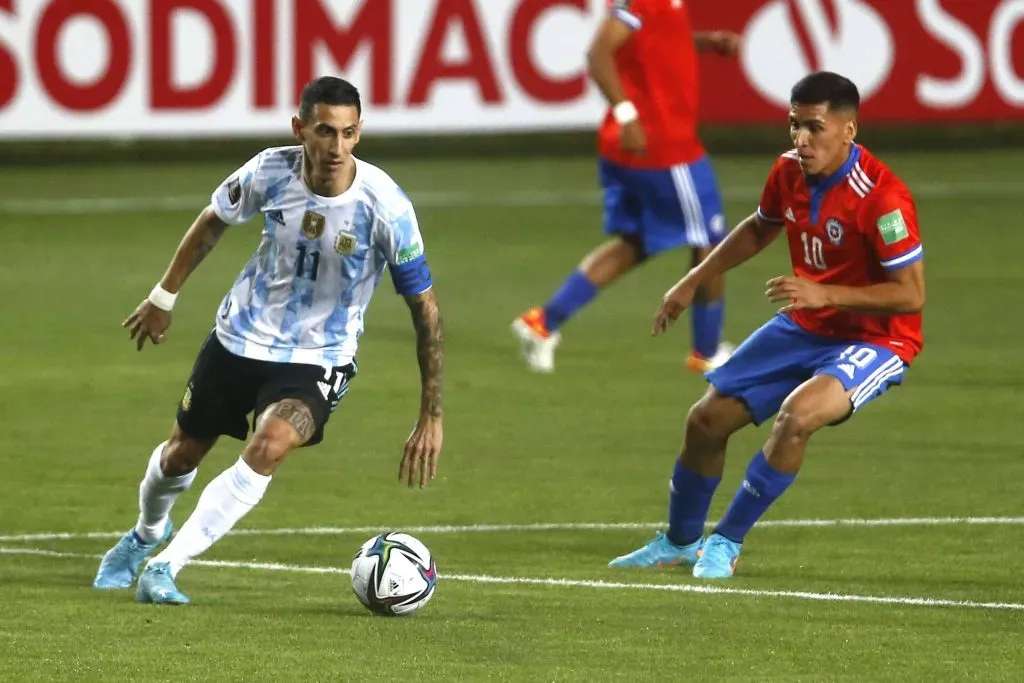 Ángel di María jugando ante Chile. Foto: Imago