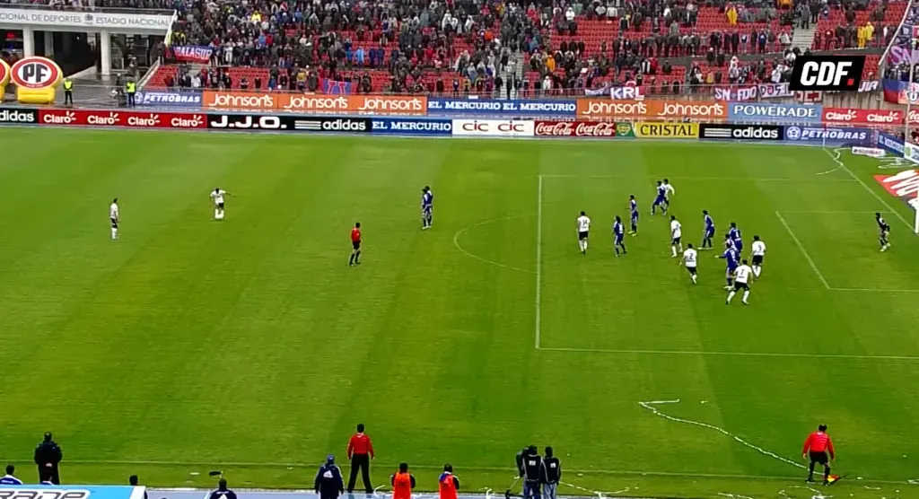 La imagen que evidencia el offside de Javier Cámpora. (Captura CDF).