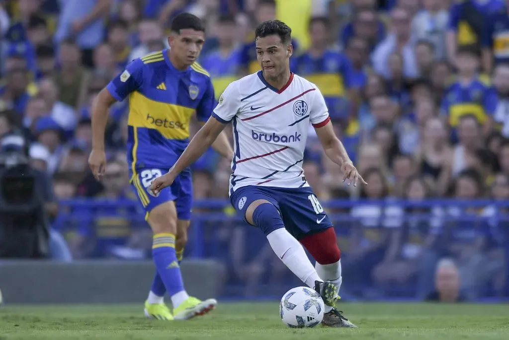Cristian Ferreira en San Lorenzo de Almagro. (Marcelo Endelli/Getty Images).