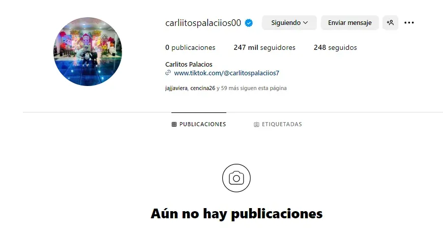 El jugador de Colo Colo borró todas las fotos de su perfil. | Foto: Captura.