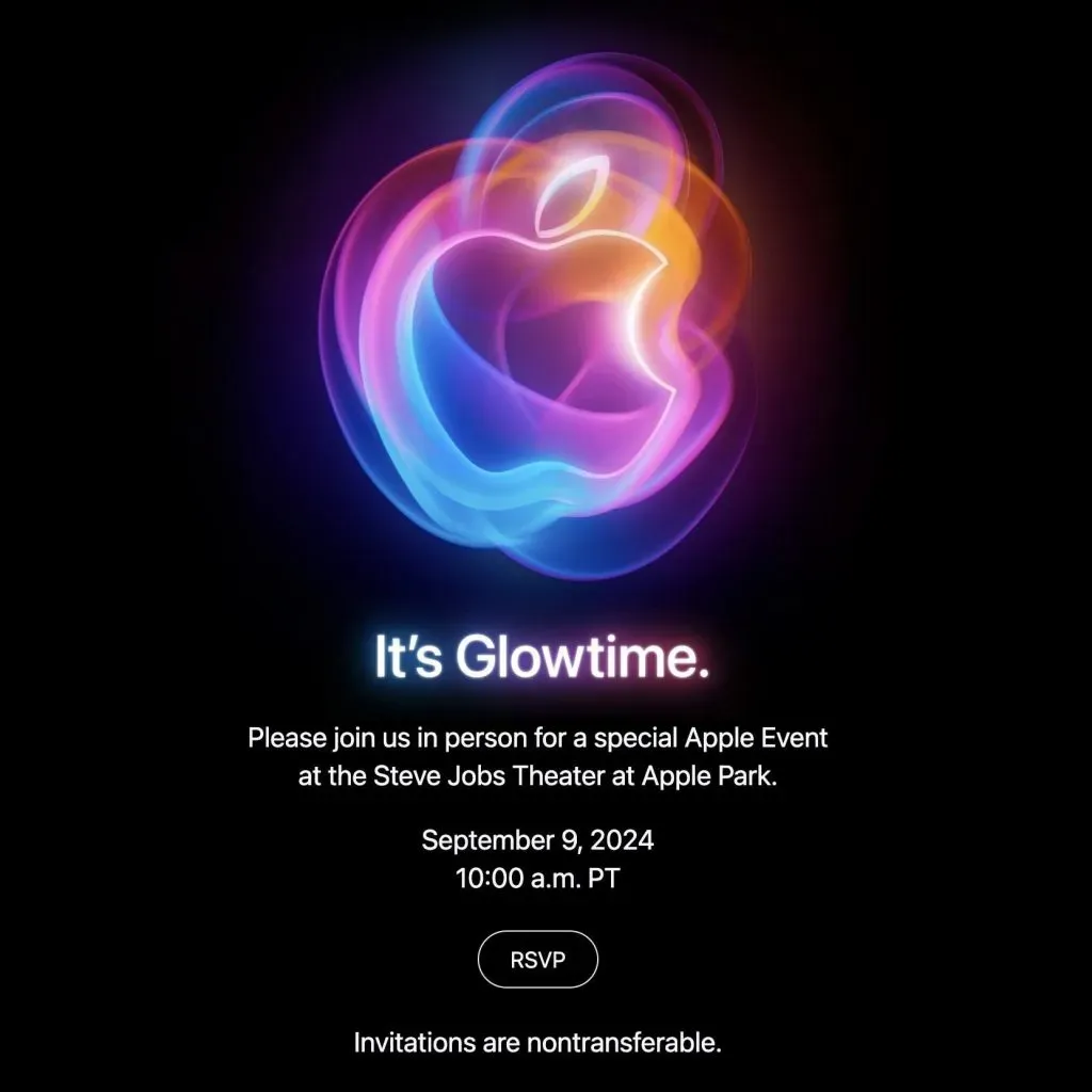 Invitación de Apple para el evento de septiembre (Fuente: @theapplehub)