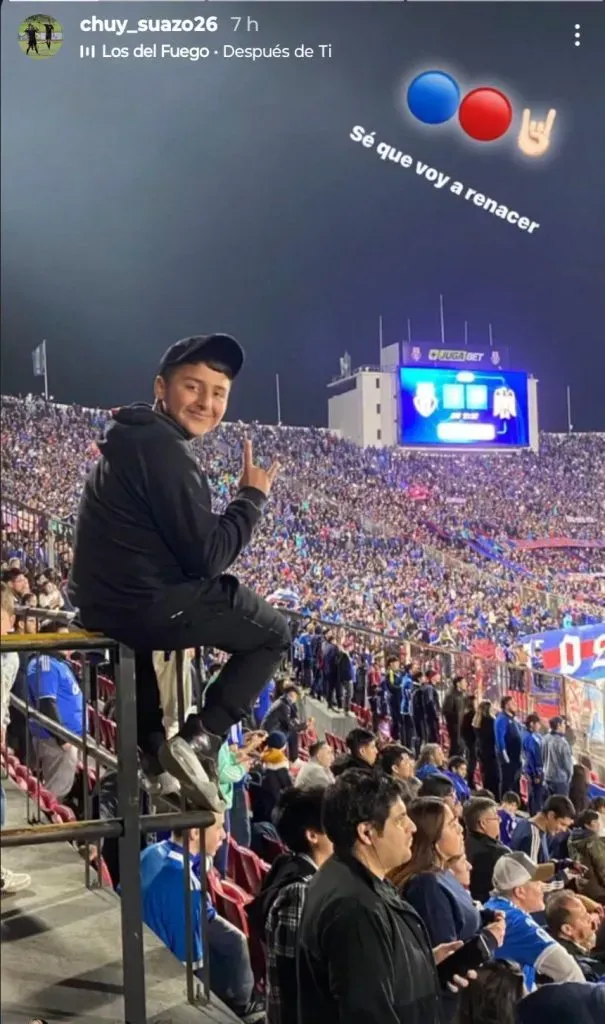 Chuy Suazo, el hijo de Chupete, es hincha azul.