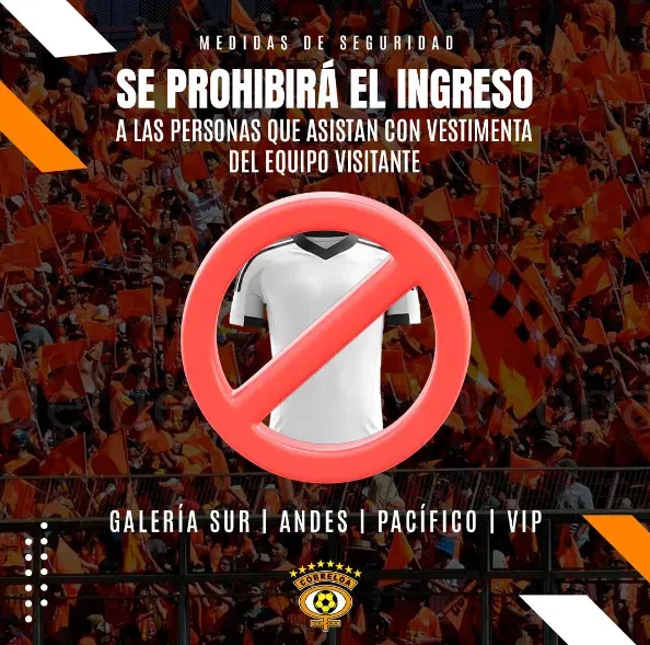 Cobreloa prohíbe camisetas de Colo Colo en el clásico. Foto: Comunicaciones Cobreloa.