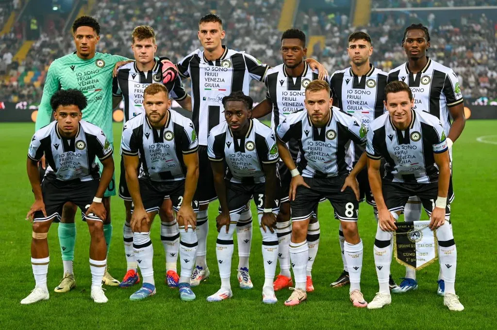 La formación titular de Udinese ante Como. Foto: Imago