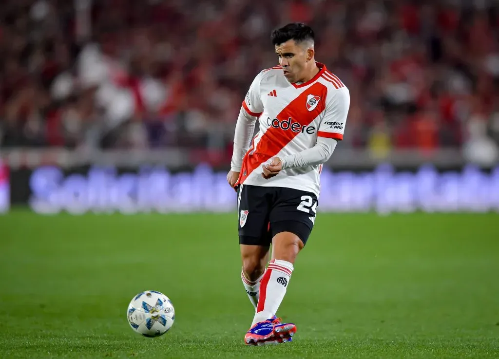 Marcos Acuña se sube a la Scaloneta de Argentina para enfrentar a Chile previo al duelo de River Plate y Colo Colo. Foto: Getty Images.