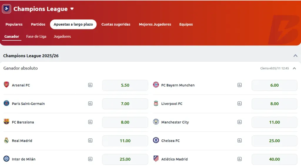 Tomada de Betano el 03/11/2025