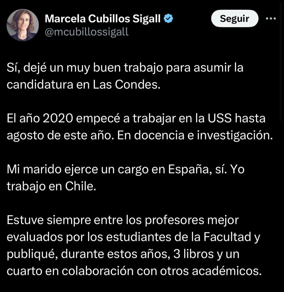 Tuit de Marcela Cubillos