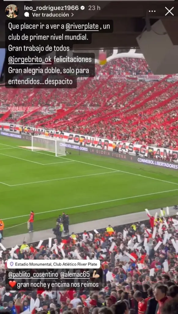La historia que subió el Leo Rodríguez, ídolo de Universidad de Chile, tras la eliminación de Colo Colo en la Copa Libertadores 2024. | Foto: Captura.