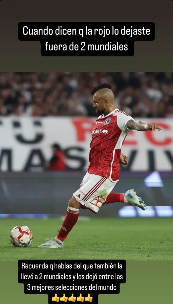 El mensaje de Arturo Vidal. | Foto: Captura.