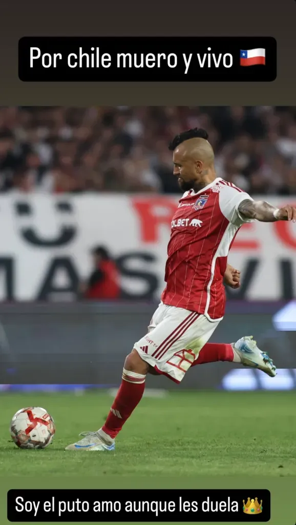 El mensaje de Arturo Vidal. | Foto: Captura.