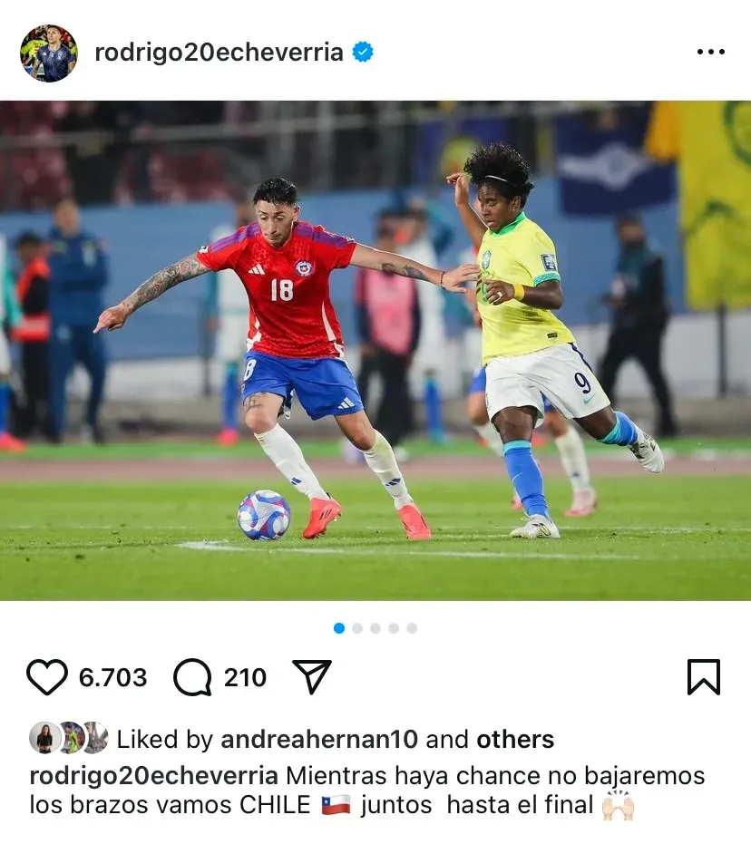 El mensaje de Rodrigo Echeverría | Instagram