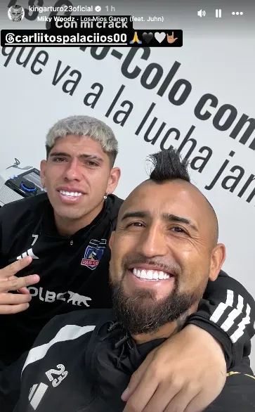 La postal de Vidal y Palacios en la previa al duelo de Chile ante Colombia