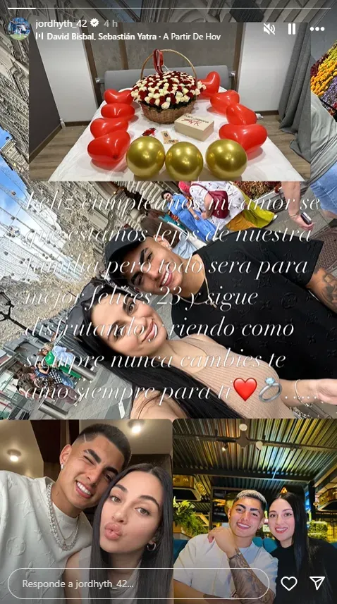 El mensaje de Jordhy Thompson a Camila Sepúlveda por su cumpleaños. Foto: Instagram.