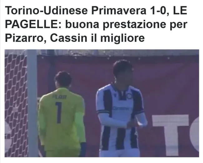 La publicación de Tutto Udinese sobre Damián Pizarro (Captura)
