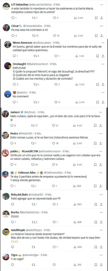 Los hinchas de Colo Colo le tenían cero fe a Lucas Cepeda. | Foto: Captura.