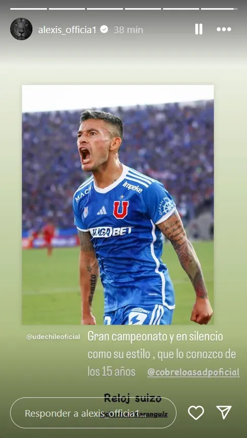 Captura Instagram Alexis Sánchez.