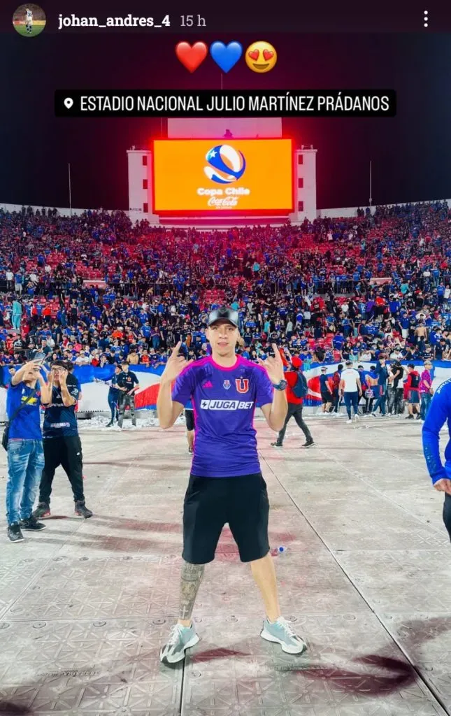 Jeldes celebrando a la U / Foto: Instagram.