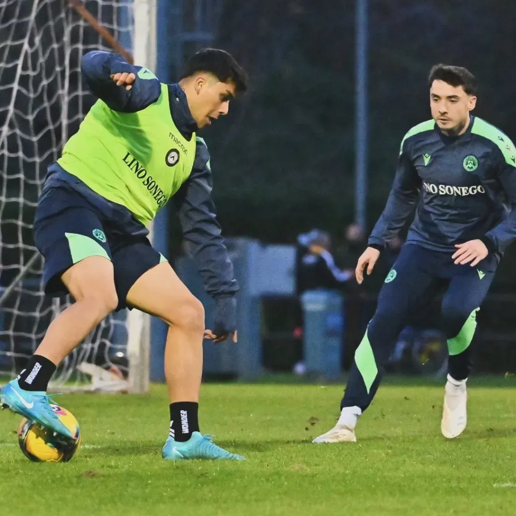 Damián Pizarro volvió a entrenar con el primer equipo de Udinese. Foto: Udinese.