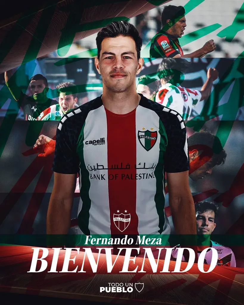 Fernando Meza vuelve al fútbol chileno. Foto: Palestino.