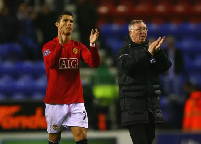 Ferguson dirigió a CR7 en el Manchester United – Foto año 2009 – Getty.