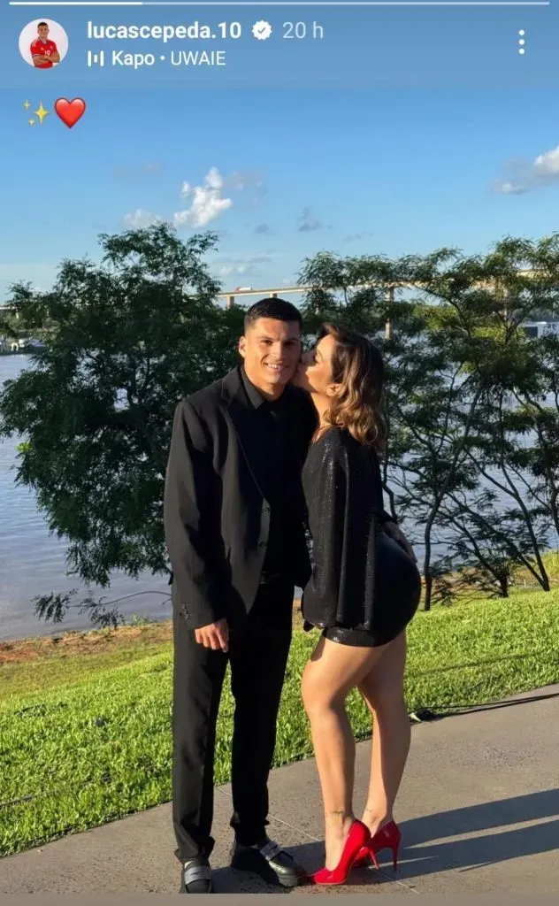 Lucas Cepeda llegó hasta Paraguay para festejar el matrimonio Paiva Rivera. (Captura Instagram).