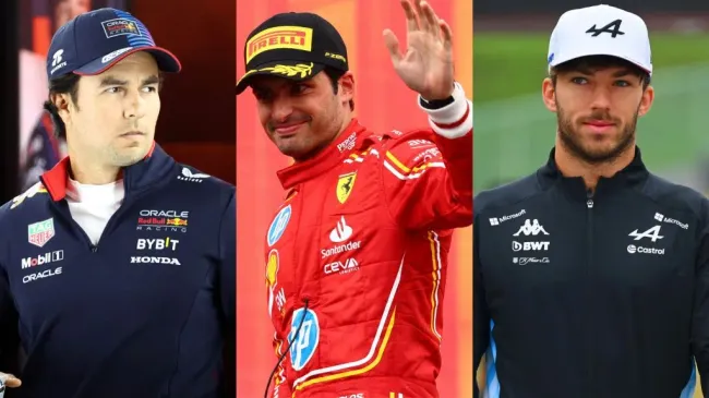 Sergio Pérez, Carlos Sainz y Pierre Gasly (Getty Images)