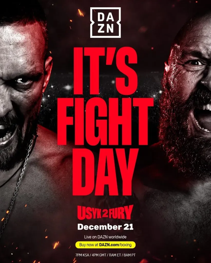 Disfruta de la revancha de Usyk y Fury en un evento PPV a través de la app DAZN.