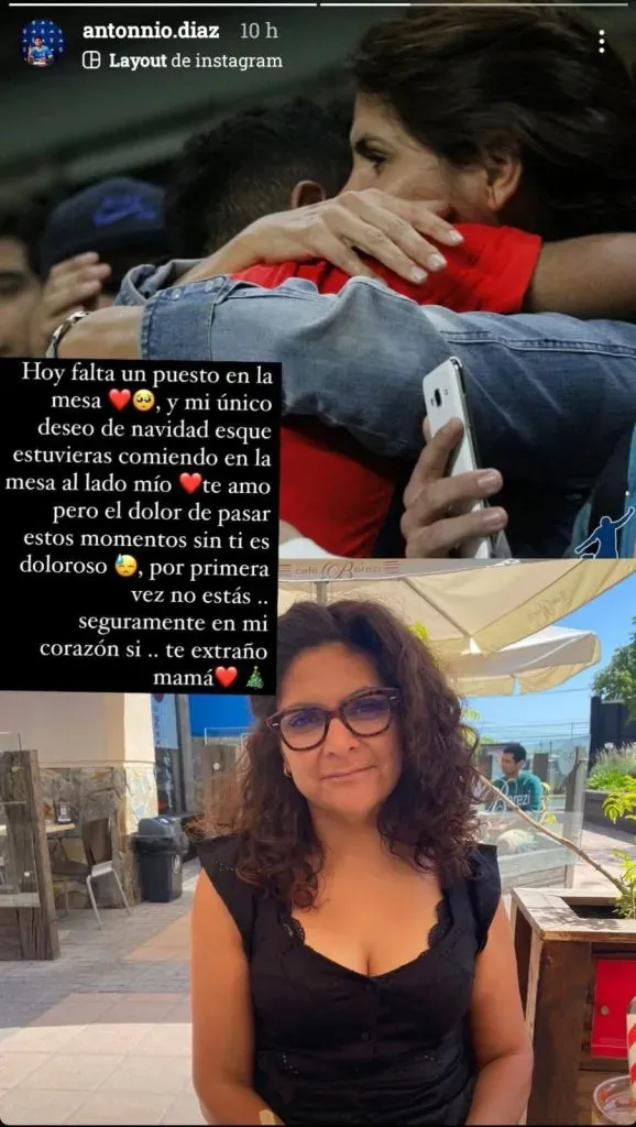 La dedicatoria de Antonio Díaz para su madre.