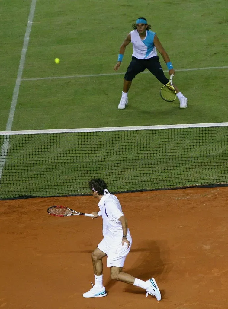 Batalla de las Superficies en 2007, Roger Federer vs. Rafael Nadal (Getty Images).