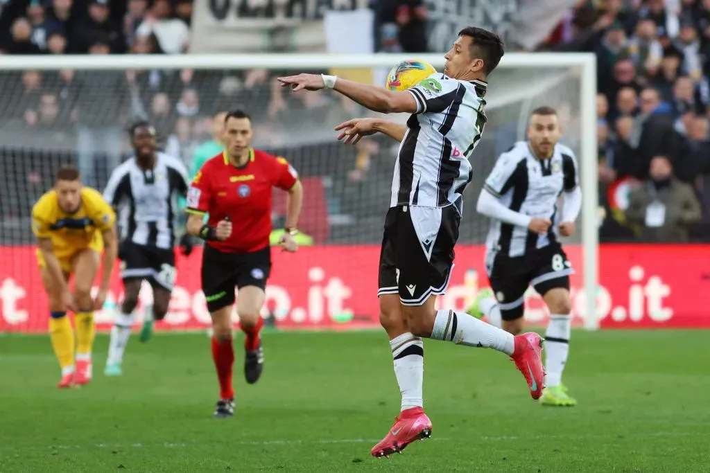 Alexis Sánchez jugando por Udinese ante Atalanta. Foto: Imago