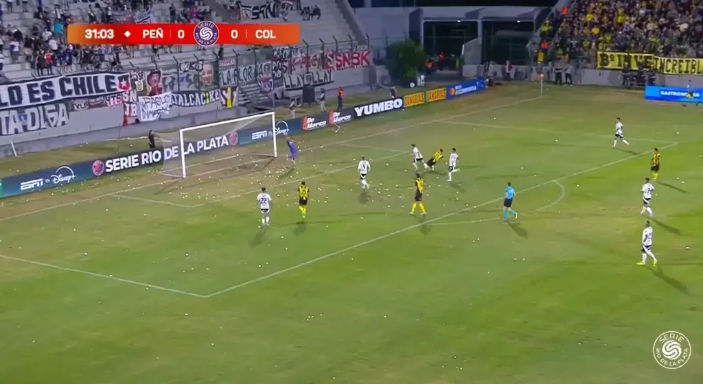 Una de las tomas del gol de Silvera. (Captura Disney+).