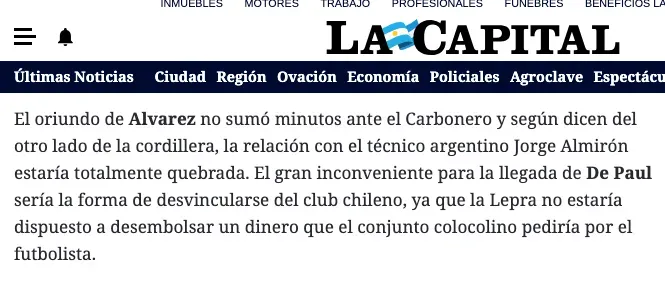 Medio argentino revela que hay quiebre en el camarín albo