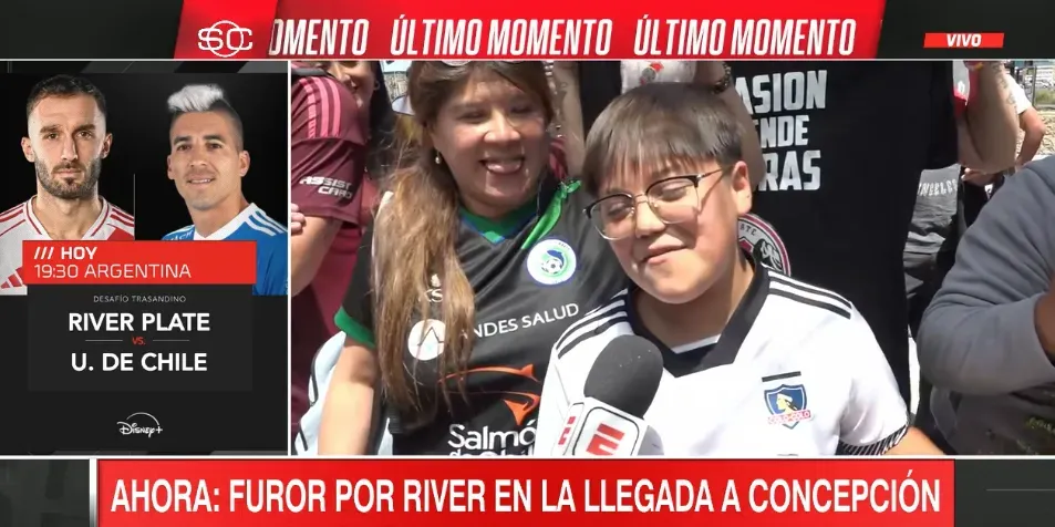 Ángel fue con la camiseta de Colo Colo al Hotel de River Plate y pidió el retorno de Pablo Solari