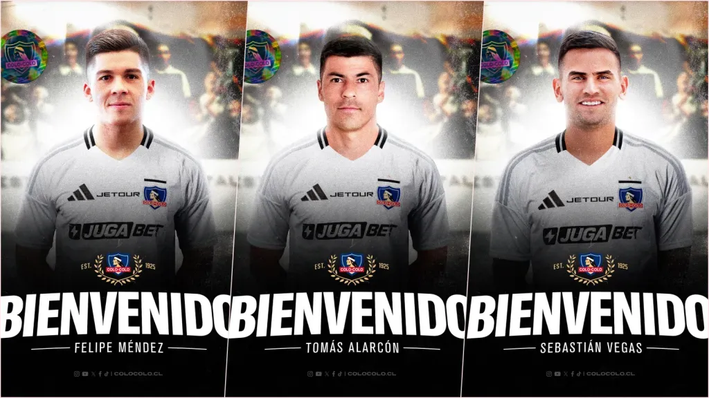 Tres refuerzos en Colo Colo: Víctor Felipe Méndez, Tomás Alarcón y Sebastián Vegas