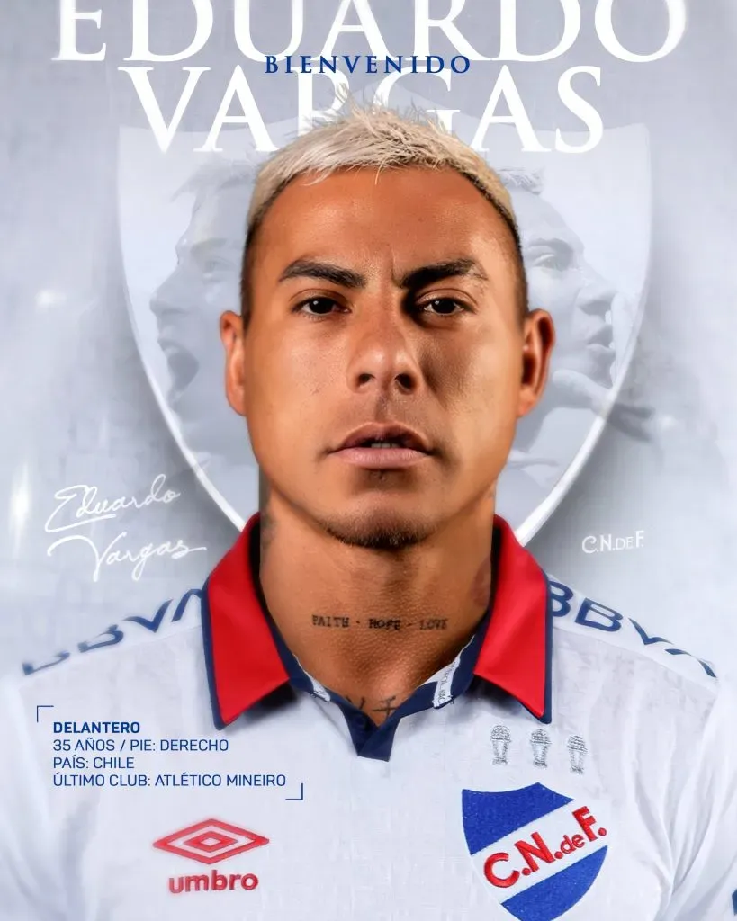 Eduardo Vargas fue confirmado como refuerzo de Nacional y Johnny Herrera explotó contra la U. Foto: Nacional.