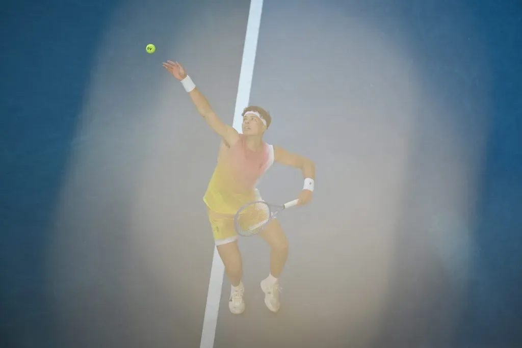 El potente servicio del estadounidense. Getty Images.