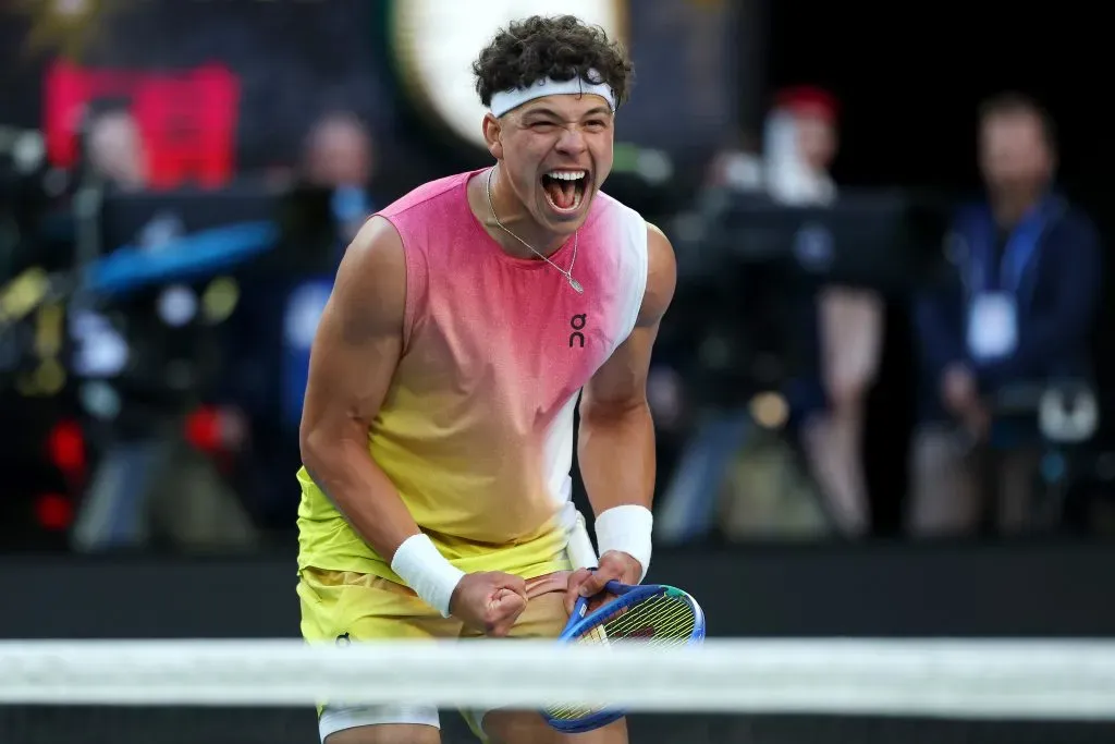 Shelton tras su último duelo ganado. Getty Images