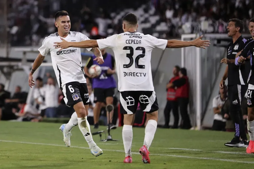 Vegas celebrando su gol con el Cacique. Foto: Felipe Zanca/Photosport