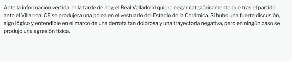 Captura sitio web Real Valladolid.