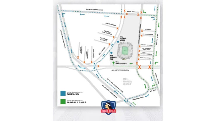 Las instrucciones que dispuso Colo Colo para el público.