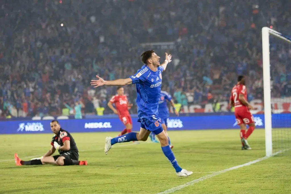La celebración de Lucas Di Yorio en U de Chile. Foto: Gustavo Rivas / Redgol.