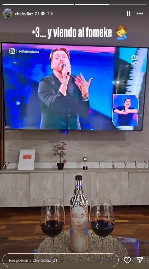 El palo de Marcelo Díaz a George Harris tras el triunfo de la U. Foto: Instagram.