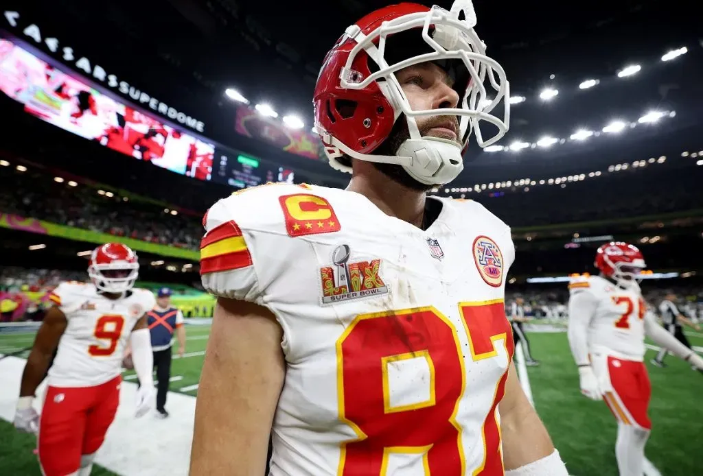 Travis Kelce luego de perder el Super Bowl (Getty Images).