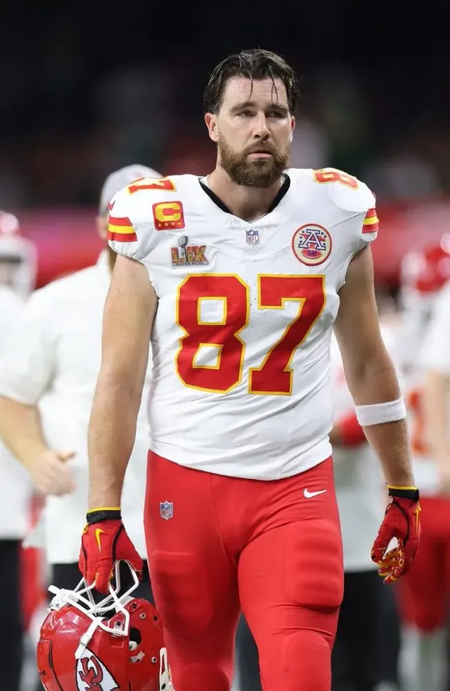 Travis Kelce luego de perder el Super Bowl (Getty Images).