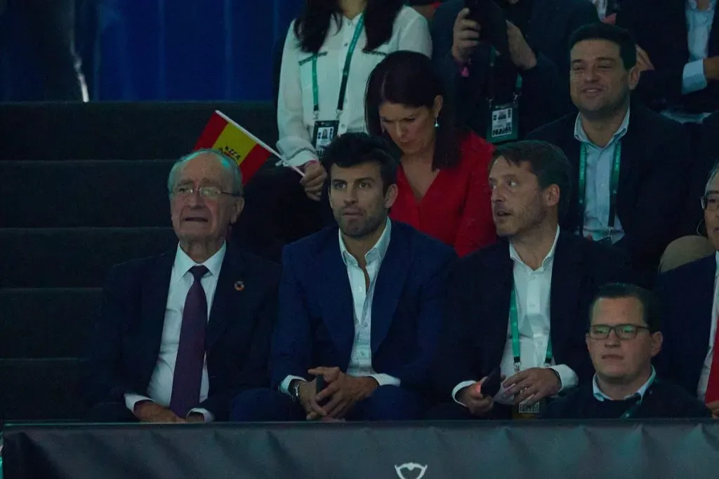 MALAGA, SPAIN – NOVEMBER 23: Gerard Pique asists to the Davis Cup by Rakuten Finals 2022 quarter-finals match between Croatia and Spain at Palacio de los Deportes Jose Maria Martin Carpena on November 23, 2022 in Malaga, Spain. (Photo by Fran Santiago/Getty Images)