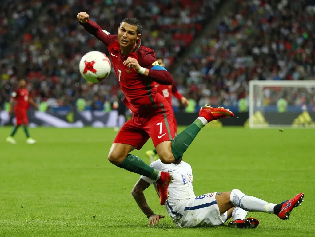 Vidal y Cristiano Ronaldo en la Copa Confederaciones