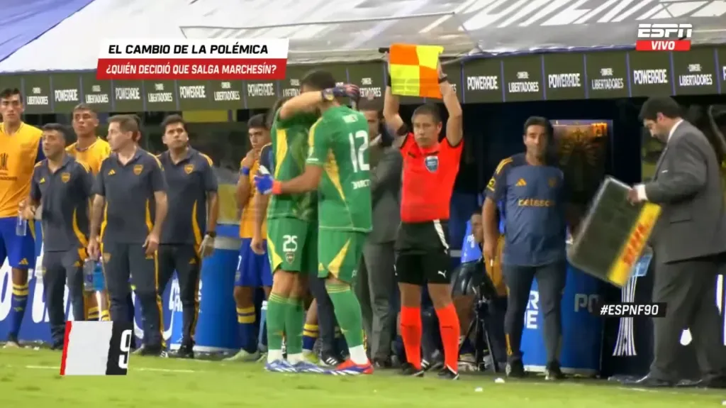 El cambio de la polémica, dicen en Argentina. (Captura ESPN F90).