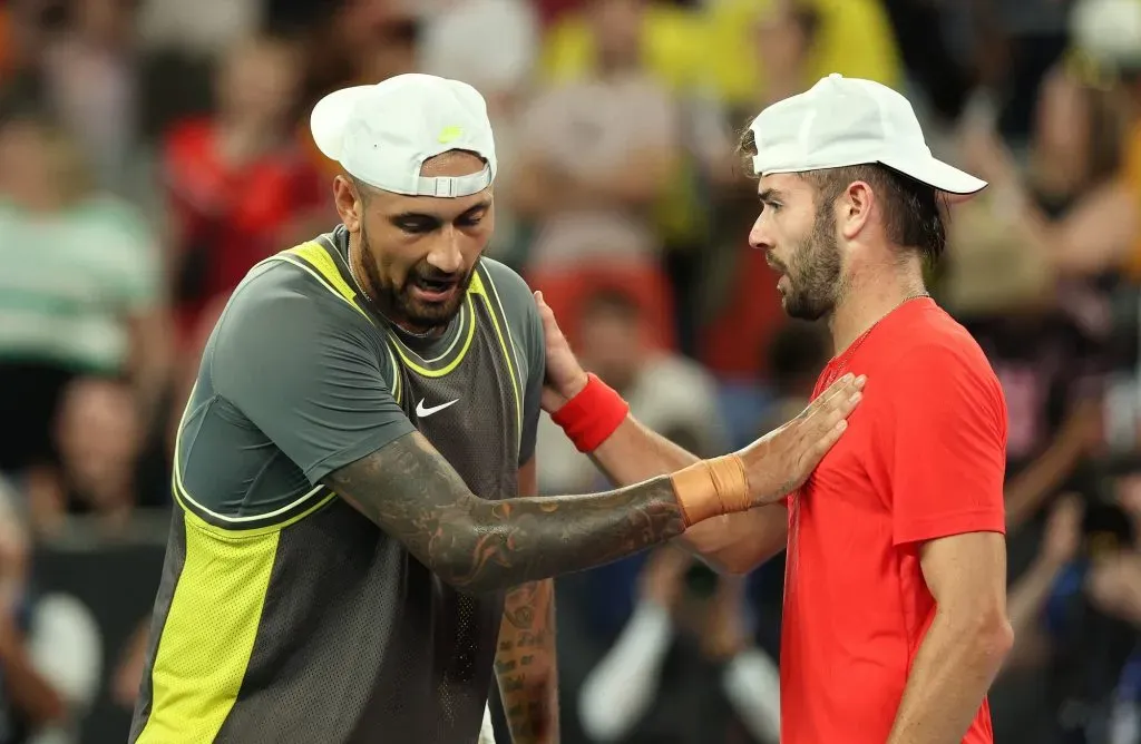 Nick Kyrgios cae ante Jacob Fearnley en el Australian Open 2025 (Getty Images).