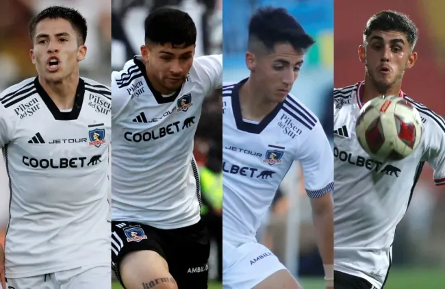 Matías Moya, Cristián Riquelme, Diego Plaza y Bruno Gutiérrez, los cuatro que todavía pueden dejar Colo Colo en las próximas horas. | Foto: Photosport.